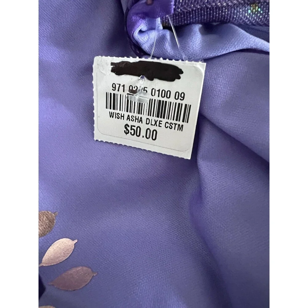Disney Wish Asha Deluxe Costume Dress Girls Size M 7-8 NWT Purple